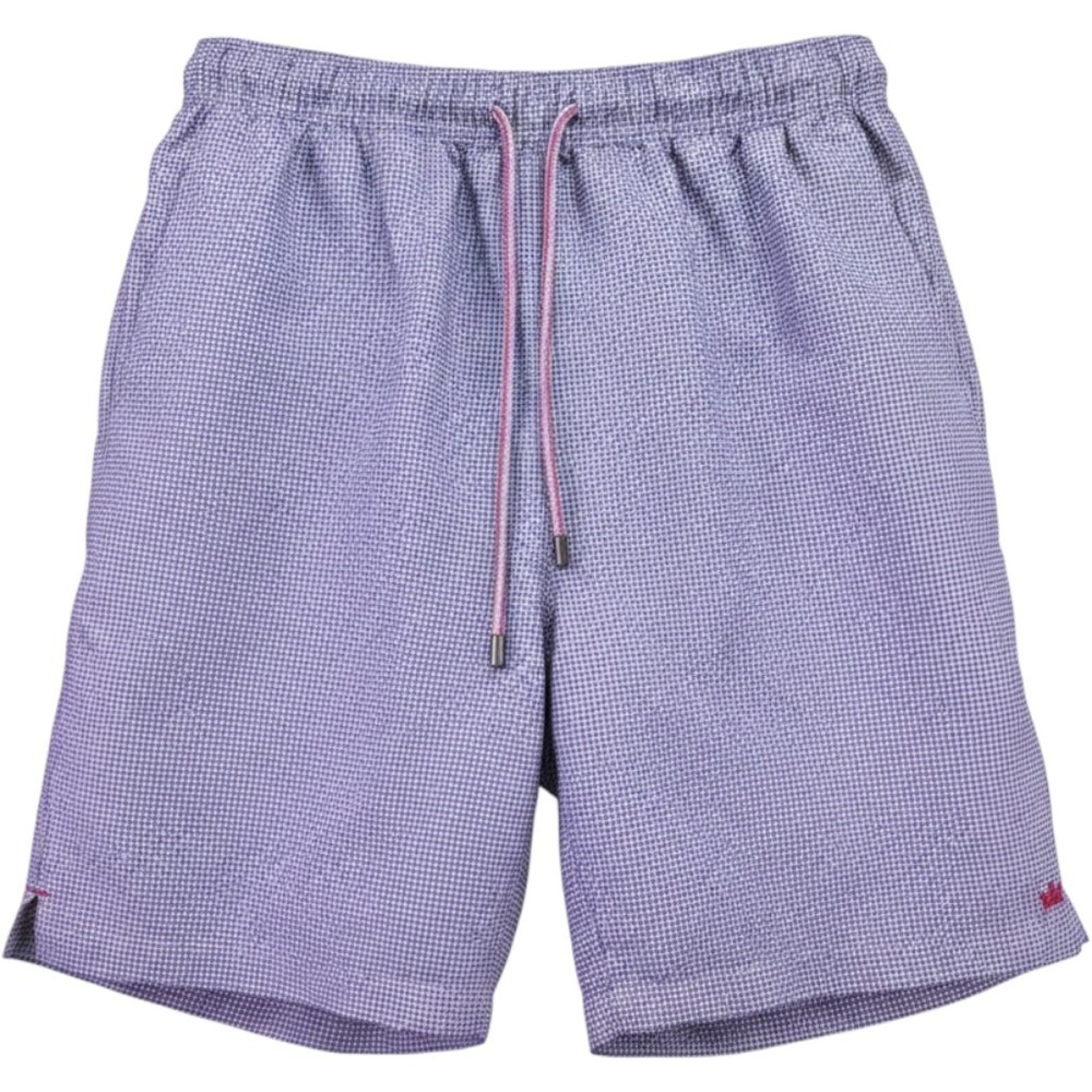 Peter Millar Purple Houndstooth Swim Trunks Mens Medium Board Shorts Lined